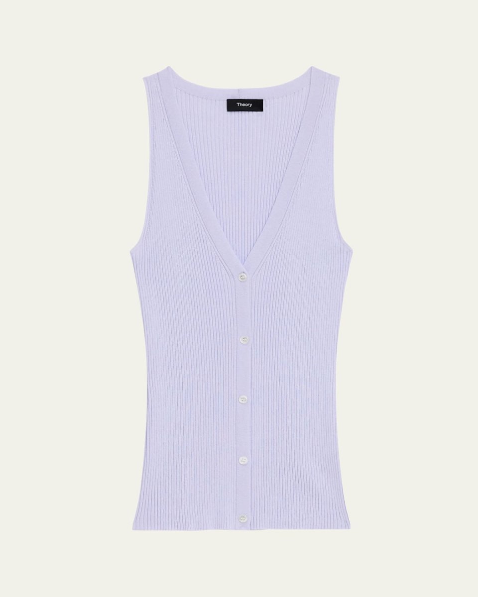 Slim Rib Button-Front Vest